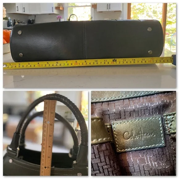 Cole Haan Dark Olive Leather Satchel - Picture 5 of 6